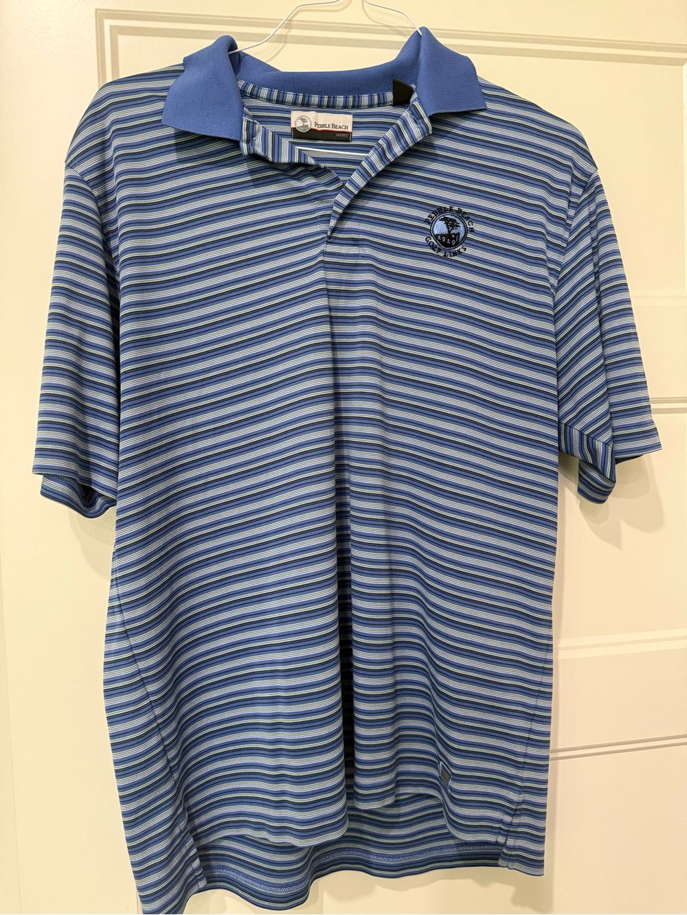 Pebble Beach Blue Striped Men’s Polo